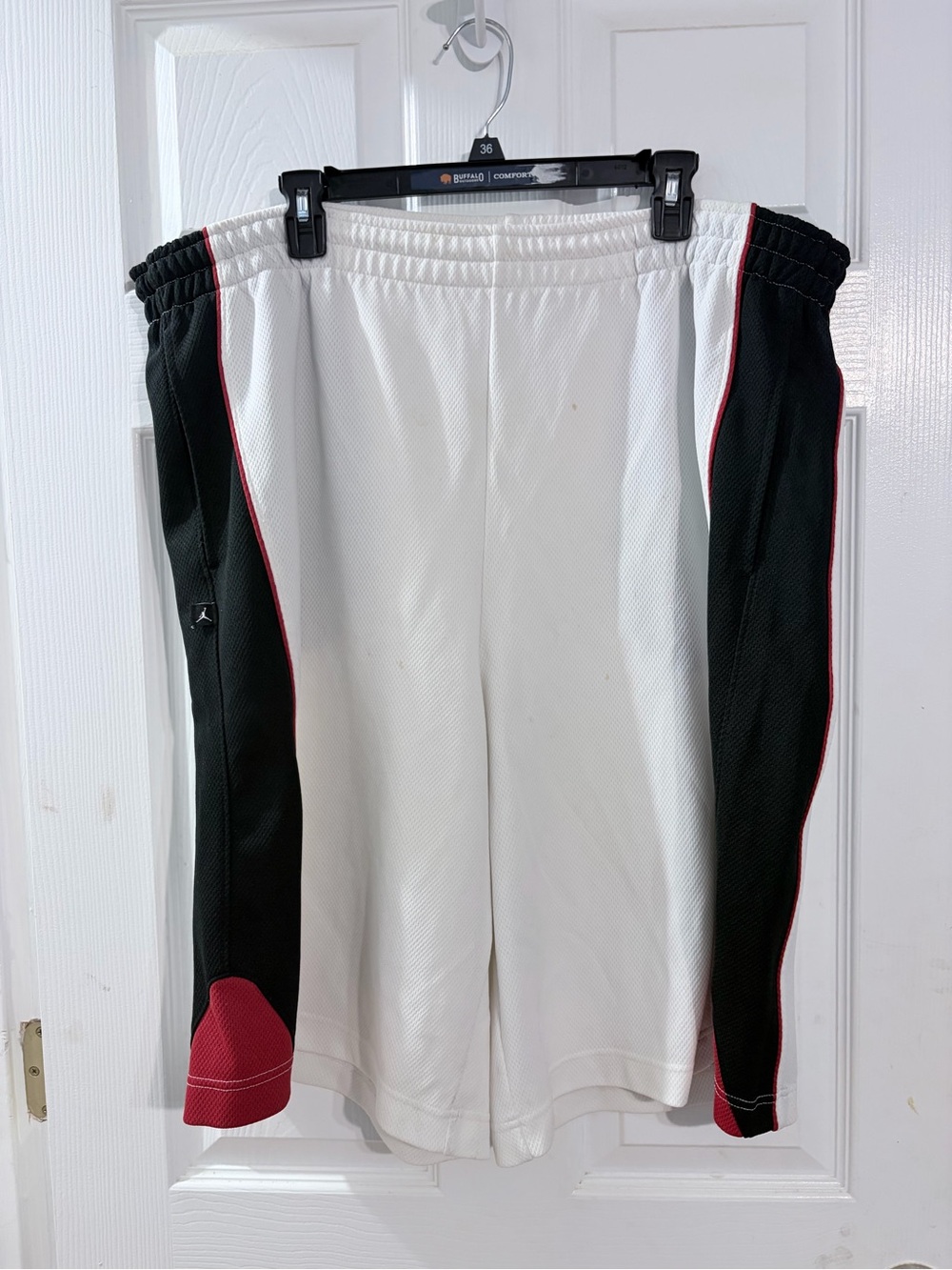 Vintage Jordan Jumpman Basketball Shorts XL White Black Red Y2K Baggy